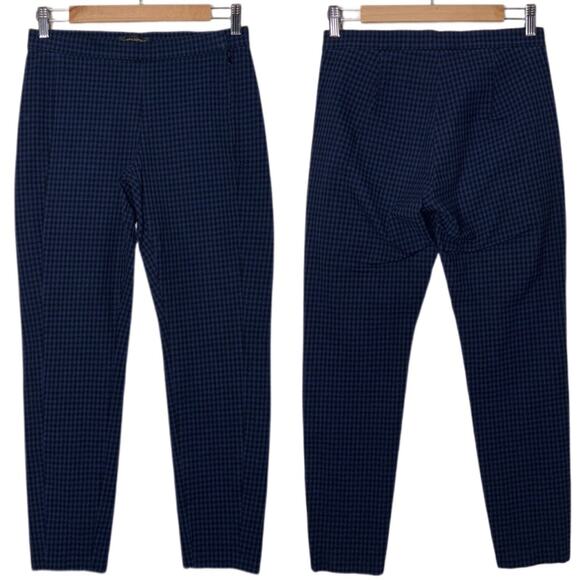 Banana Republic Devon Houndstooth Pants Woman's size 2 Navy Blue and Black - Picture 1 of 16